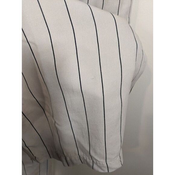 Luna Moon Pants Striped Wide Leg High Rise Cropped Pull On Elastic Back Size XL - Picture 7 of 11